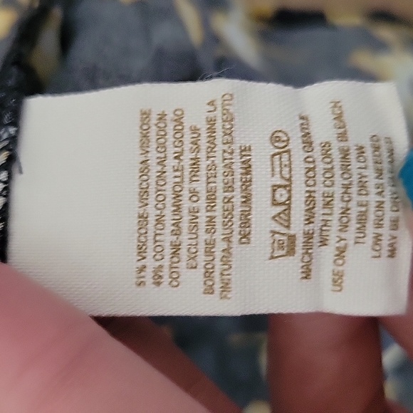 Free People 3/4 Sleeve Washed Black Yellow Floral Print Mini Dress 4 - Picture 3 of 9